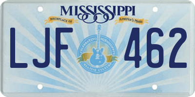 MS license plate LJF462