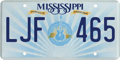 MS license plate LJF465