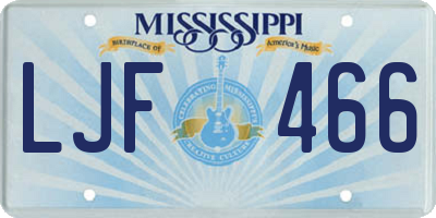 MS license plate LJF466