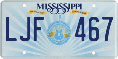 MS license plate LJF467