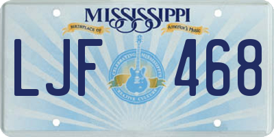 MS license plate LJF468