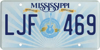 MS license plate LJF469