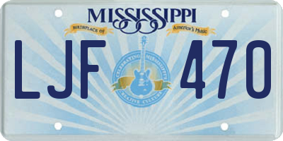 MS license plate LJF470
