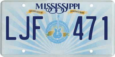 MS license plate LJF471