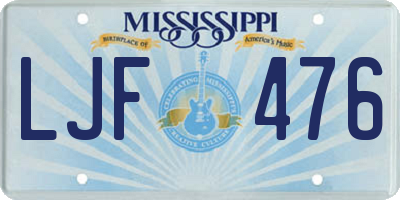 MS license plate LJF476