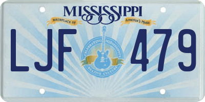 MS license plate LJF479