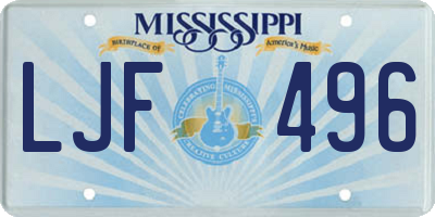 MS license plate LJF496