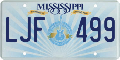 MS license plate LJF499