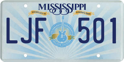 MS license plate LJF501