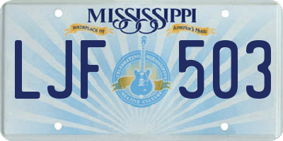 MS license plate LJF503