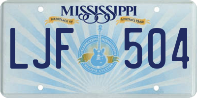 MS license plate LJF504