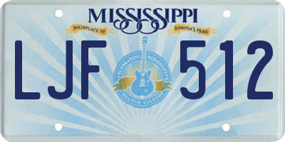MS license plate LJF512