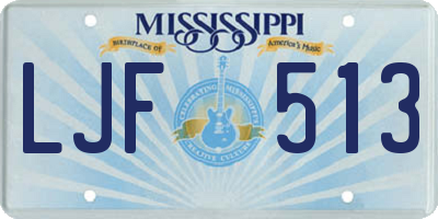 MS license plate LJF513