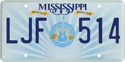 MS license plate LJF514