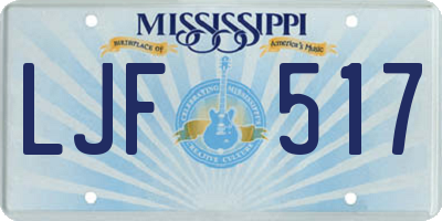 MS license plate LJF517