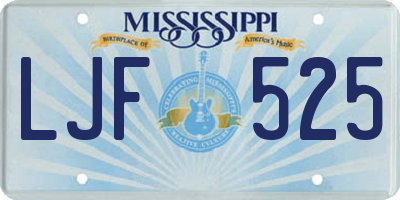 MS license plate LJF525