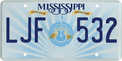 MS license plate LJF532