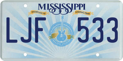 MS license plate LJF533
