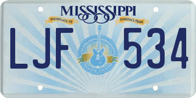 MS license plate LJF534