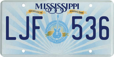 MS license plate LJF536