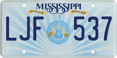 MS license plate LJF537