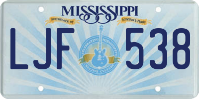 MS license plate LJF538
