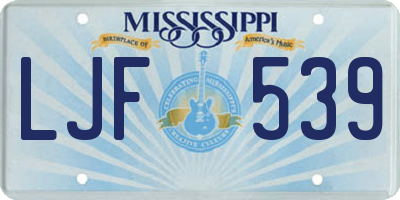 MS license plate LJF539