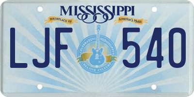 MS license plate LJF540