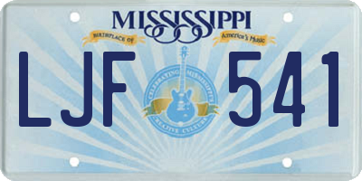 MS license plate LJF541