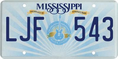 MS license plate LJF543