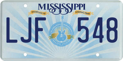 MS license plate LJF548