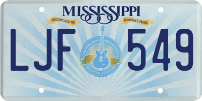 MS license plate LJF549