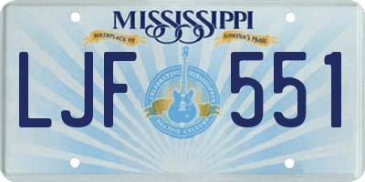 MS license plate LJF551
