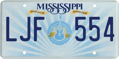 MS license plate LJF554