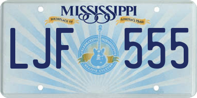 MS license plate LJF555