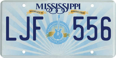 MS license plate LJF556