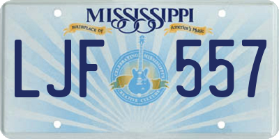 MS license plate LJF557