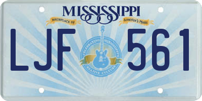 MS license plate LJF561