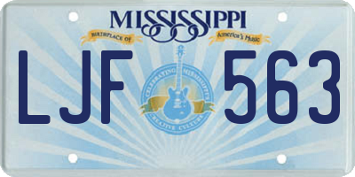 MS license plate LJF563