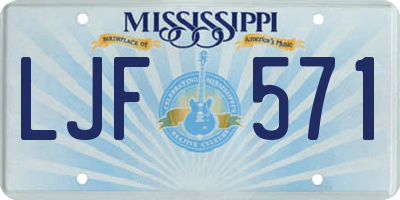 MS license plate LJF571