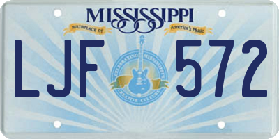 MS license plate LJF572