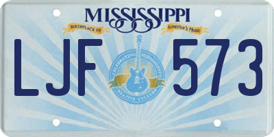 MS license plate LJF573
