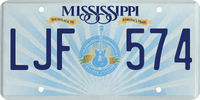 MS license plate LJF574