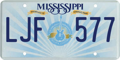 MS license plate LJF577