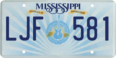 MS license plate LJF581