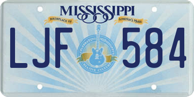 MS license plate LJF584