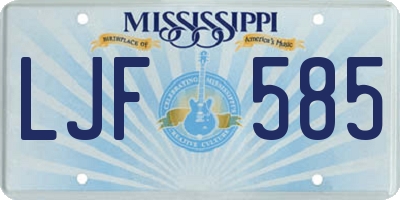MS license plate LJF585