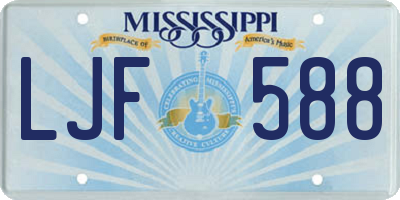 MS license plate LJF588