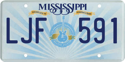 MS license plate LJF591