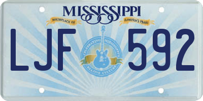 MS license plate LJF592